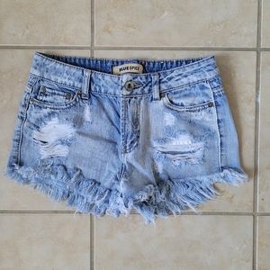 Blue Spice Distressed Shorts